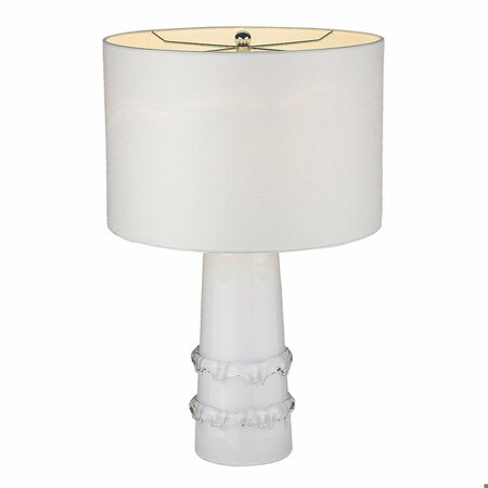 Homeroots 28.5 x 17 x 17 in. Trend Home 1-Light White Table Lamp 399174